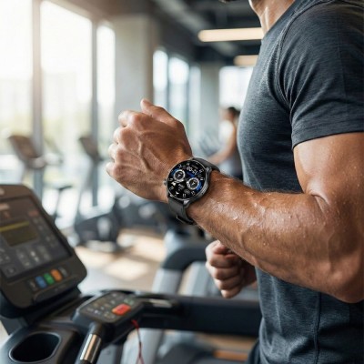 Smartwatch Męski Gravity GT35-1 na pasku gumowym w kolorze Grafitowy/Czarny o szerokości 22mm