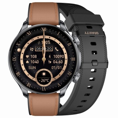 Smartwatch Męski Gravity GT35-1 na pasku gumowym w kolorze Grafitowy/Czarny o szerokości 22mm