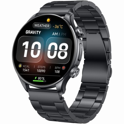 Smartwatch Męski Gravity GT35-2 na pasku gumowym w kolorze Grafitowy/Czarny o szerokości 22mm