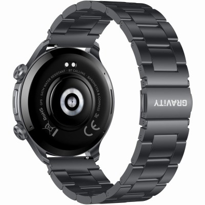Smartwatch Męski Gravity GT35-2 na pasku gumowym w kolorze Grafitowy/Czarny o szerokości 22mm