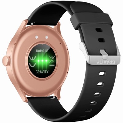 Smartwatch Damski Gravity GT2-2 PRO na pasku gumowym w kolorze Różowe Złoto/Czarny o szerokości 22mm