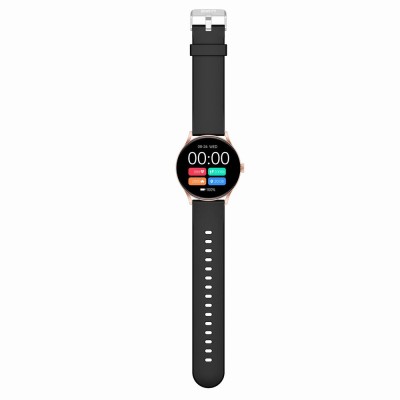 Smartwatch Damski Gravity GT2-2 PRO na pasku gumowym w kolorze Różowe Złoto/Czarny o szerokości 22mm