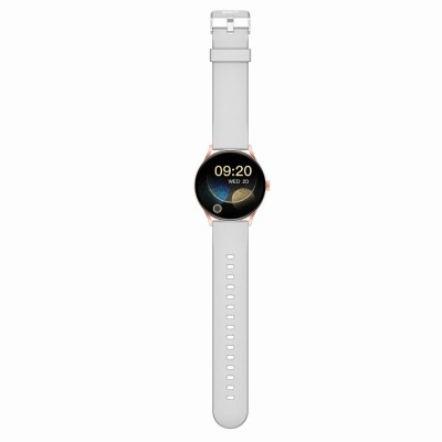 Smartwatch Damski Gravity GT2-3 PRO na pasku gumowym w kolorze Różowe Złoto/Szary o szerokości 22mm