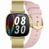 Smartwatch Damski Gravity GT32-1 na pasku gumowym w kolorze Złoty/Różowy o szerokości 18mm