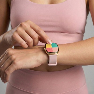 Smartwatch Damski Gravity GT32-1 na pasku gumowym w kolorze Złoty/Różowy o szerokości 18mm