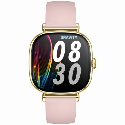 Smartwatch Damski Gravity GT32-1 na pasku gumowym w kolorze Złoty/Różowy o szerokości 18mm