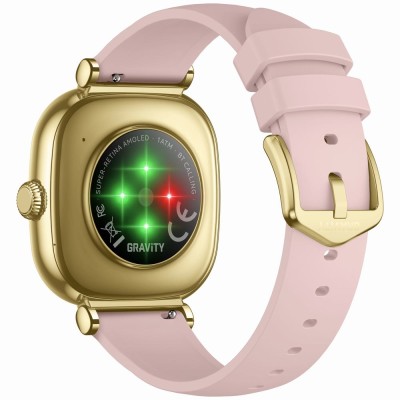 Smartwatch Damski Gravity GT32-1 na pasku gumowym w kolorze Złoty/Różowy o szerokości 18mm