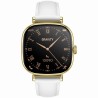Smartwatch Damski Gravity GT32-2 na pasku skórzanym w kolorze Złoty/Biały o szerokości 18mm