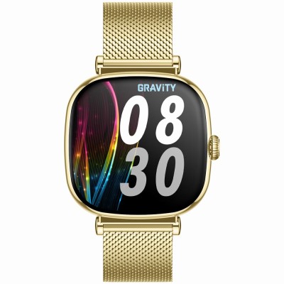 Smartwatch Damski Gravity GT32-2 na pasku skórzanym w kolorze Złoty/Biały o szerokości 18mm