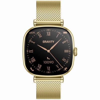 Smartwatch Damski Gravity GT32-2 na pasku skórzanym w kolorze Złoty/Biały o szerokości 18mm