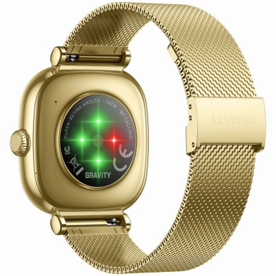 Smartwatch Damski Gravity GT32-2 na pasku skórzanym w kolorze Złoty/Biały o szerokości 18mm