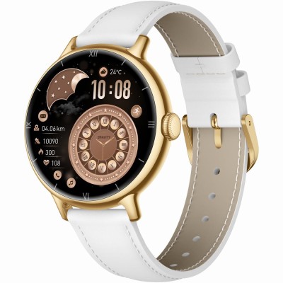 Smartwatch Damski Gravity GT33-1 na pasku gumowym w kolorze Złoty/Różowy o szerokości 18mm