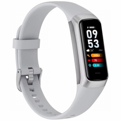 Smartwatch Damski Gravity GT40-2 na pasku gumowym w kolorze Srebrny/Szary o szerokości 19mm