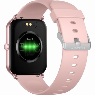 Smartwatch Damski Gravity GT36-1 na pasku gumowym w kolorze Różowy/Różowy o szerokości 22mm