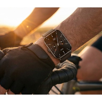 Smartwatch Męski Gravity GT36-5 na pasku gumowym w kolorze Czarny/Czarny o szerokości 22mm