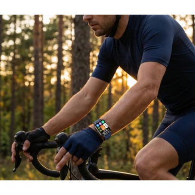 Smartwatch Męski Gravity GT36-6 na pasku gumowym w kolorze Czarny/Granatowy o szerokości 22mm