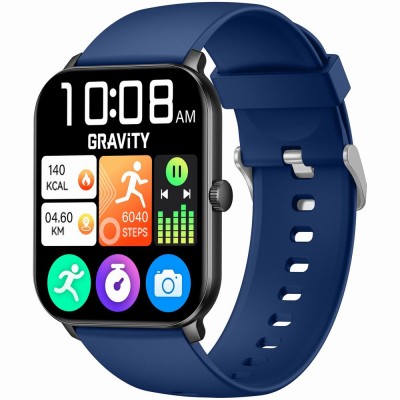 Smartwatch Męski Gravity GT36-6 na pasku gumowym w kolorze Czarny/Granatowy o szerokości 22mm