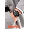 Smartwatch Męski Gravity GT10-1 na bransolecie stalowej w kolorze Czarny/Czarny o szerokości 22mm