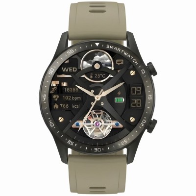 Smartwatch Męski Gravity GT10-2 na pasku skórzanym w kolorze Czarny/Czarny o szerokości 22mm