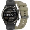 Smartwatch Męski Gravity GT10-2 na pasku skórzanym w kolorze Czarny/Czarny o szerokości 22mm