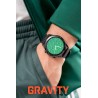 Smartwatch Męski Gravity GT10-3 na pasku skórzanym w kolorze Czarny/Czarny o szerokości 22mm