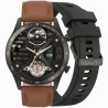 Smartwatch Męski Gravity GT10-4 na pasku skórzanym w kolorze Czarny/Brązowy o szerokości 22mm