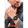 Smartwatch Męski Gravity GT10-4 na pasku skórzanym w kolorze Czarny/Brązowy o szerokości 22mm