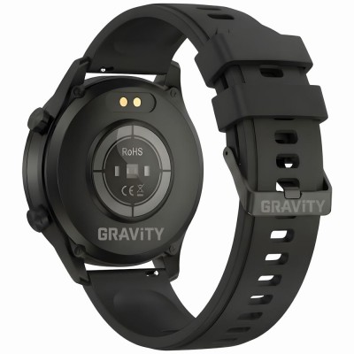 Smartwatch Męski Gravity GT10-4 na pasku skórzanym w kolorze Czarny/Brązowy o szerokości 22mm