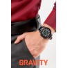 Smartwatch Męski Gravity GT10-5 na pasku skórzanym w kolorze Czarny/Czarny o szerokości 22mm