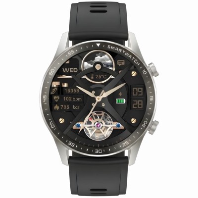 Smartwatch Męski Gravity GT10-6 na bransolecie stalowej w kolorze Srebrny/Srebrny o szerokości 22mm