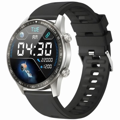 Smartwatch Męski Gravity GT10-7 na pasku skórzanym w kolorze Srebrny/Czarny o szerokości 22mm