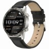 Smartwatch Męski Gravity GT10-7 na pasku skórzanym w kolorze Srebrny/Czarny o szerokości 22mm