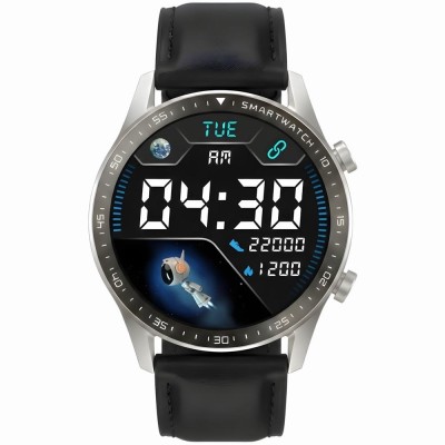 Smartwatch Męski Gravity GT10-7 na pasku skórzanym w kolorze Srebrny/Czarny o szerokości 22mm