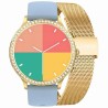 Smartwatch Damski Gravity GT5-4 na bransolecie mesh w kolorze Złoty/Złoty o szerokości 18mm