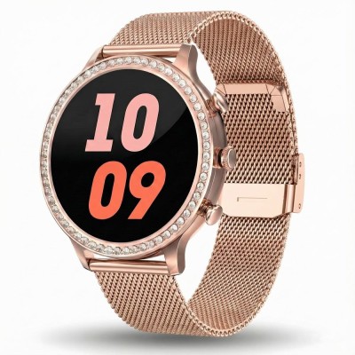 Smartwatch Damski Gravity GT5-5 na bransolecie mesh w kolorze Różowe Złoto/Różowe Złoto o szerokości 18mm