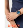 Smartwatch Damski Gravity GT5-8 na bransolecie mesh w kolorze Różowe Złoto/Różowe Złoto o szerokości 18mm