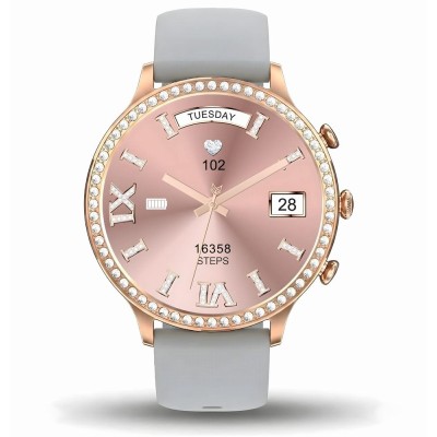 Smartwatch Damski Gravity GT5-8 na bransolecie mesh w kolorze Różowe Złoto/Różowe Złoto o szerokości 18mm