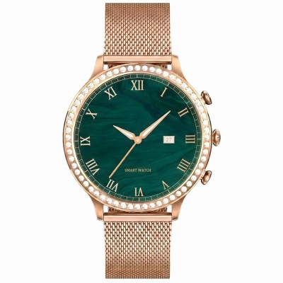 Smartwatch Damski Gravity GT5-8 na bransolecie mesh w kolorze Różowe Złoto/Różowe Złoto o szerokości 18mm