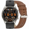 Smartwatch Męski Gravity GT10-8 na pasku skórzanym w kolorze Srebrny/Brązowy o szerokości 22mm
