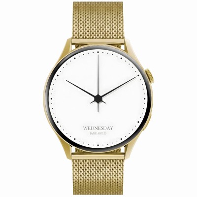 Smartwatch Damski Gravity GT11-1 na bransolecie mesh w kolorze Złoty/Złoty o szerokości 22mm