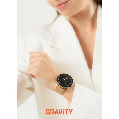 Smartwatch Damski Gravity GT11-4 na bransolecie mesh w kolorze Złoty/Złoty o szerokości 22mm