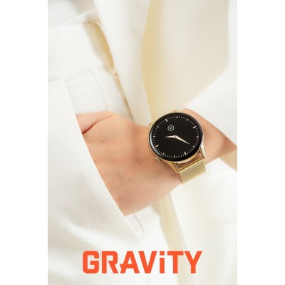 Smartwatch Damski Gravity GT11-4 na bransolecie mesh w kolorze Złoty/Złoty o szerokości 22mm
