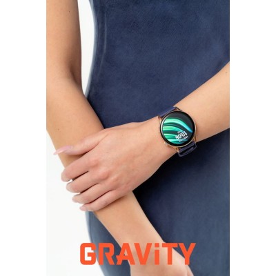 Smartwatch Damski Gravity GT11-6 na bransolecie mesh w kolorze Różowe Złoto/Różowe Złoto o szerokości 22mm