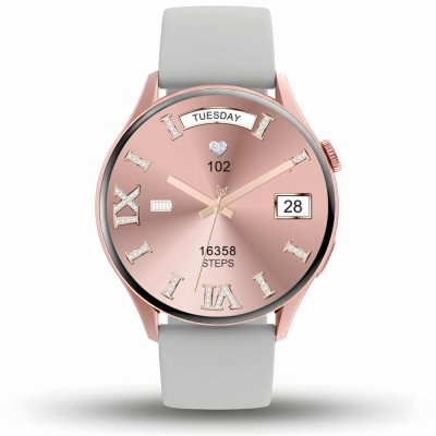 Smartwatch Damski Gravity GT11-8 na bransolecie mesh w kolorze Różowe Złoto/Różowe Złoto o szerokości 22mm