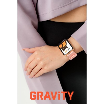 Smartwatch Damski Gravity GT17-1 na bransolecie mesh w kolorze Różowe Złoto/Różowe Złoto o szerokości 22mm