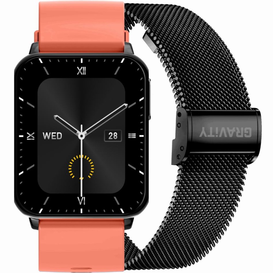 Smartwatch Męski Gravity GT17-10  w kolorze Czarny/Czarny o szerokości 22mm