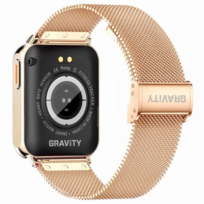 Smartwatch Damski Gravity GT17-2 na bransolecie mesh w kolorze Różowe Złoto/Różowe Złoto o szerokości 22mm
