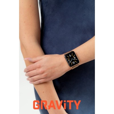 Smartwatch Damski Gravity GT17-3 na bransolecie mesh w kolorze Różowe Złoto/Różowe Złoto o szerokości 22mm