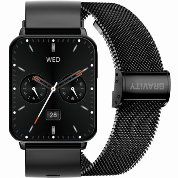 Smartwatch Męski Gravity GT17-7  w kolorze Czarny/Czarny o szerokości 22mm