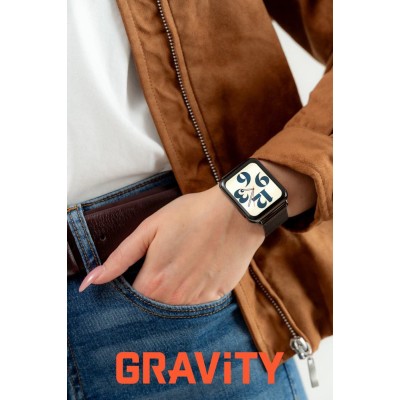 Smartwatch Damski Gravity GT17-8 na bransolecie mesh w kolorze Czarny/Czarny o szerokości 22mm